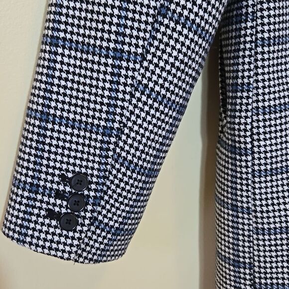 Old Navy Men's Wool Blend Oversized Topcoat Long Length Grey Plaid Old Money - Picture 8 of 16